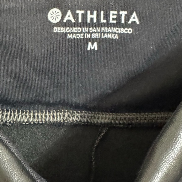 ATHLETA All Over Gleam Black Leggings Faux Leather Size M - Picture 9 of 11